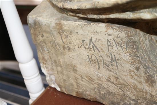 Sir William Dick RA (1879-1961). A plaster figure of Clotho, 1924